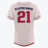 College baseball uniform shirt with school colors